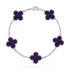 [sparkle Jewelry ]CLOVER 5 MOTIF PURPLE STRIPES BRACELET COLLECTION