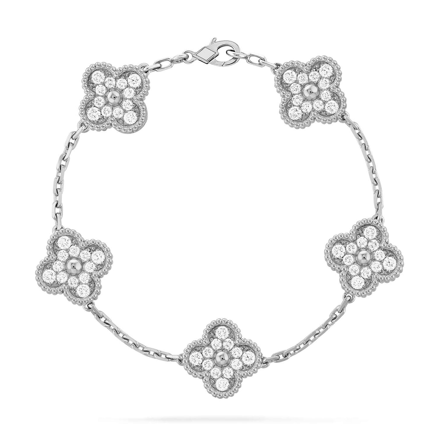 [Sparkle]Armband LUCKY CLOVER 5 Motive – VOLLSTÄNDIG MIT DIAMANTEN BESETZT