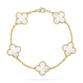 [sparkle Jewelry ]CLOVER WHITE PEARL MOP 5 MOTIF BRACELET COLLECTION