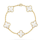 [sparkle Jewelry ]CLOVER WHITE PEARL MOP 5 MOTIF BRACELET COLLECTION
