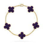 [sparkle Jewelry ]CLOVER 5 MOTIF PURPLE STRIPES BRACELET COLLECTION