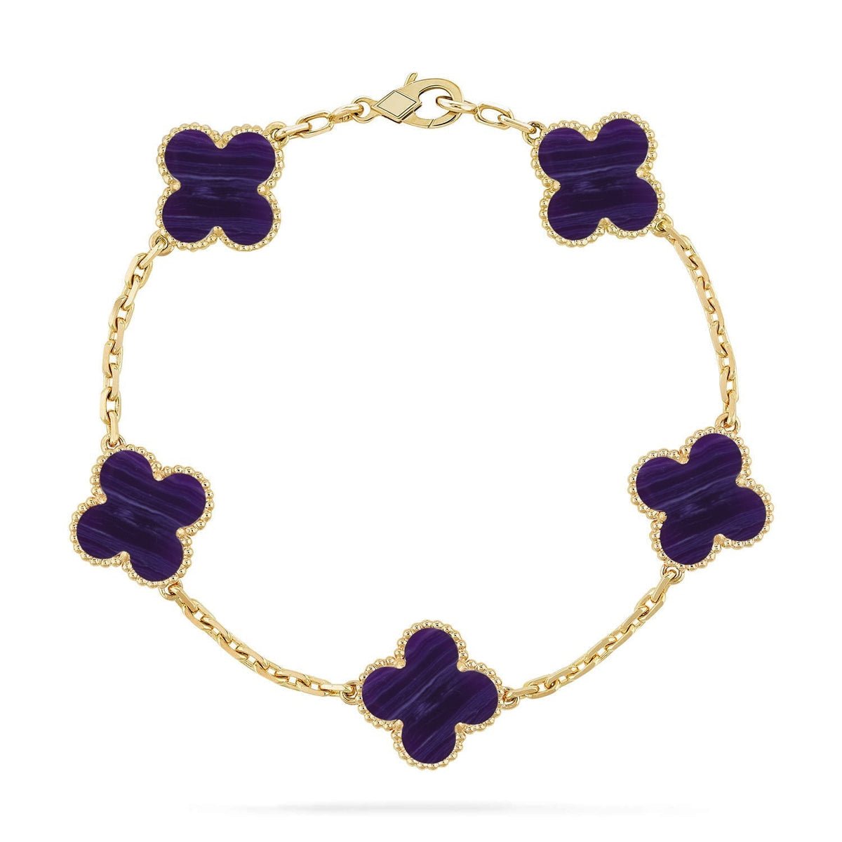 [sparkle Jewelry ]CLOVER 5 MOTIF PURPLE STRIPES BRACELET COLLECTION