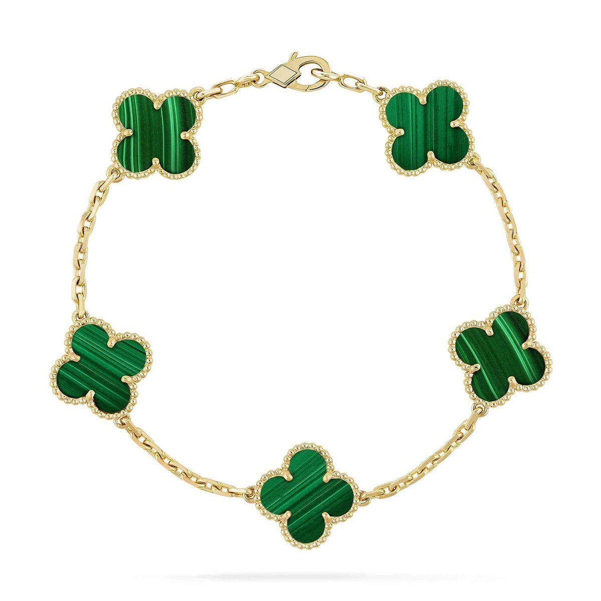 [sparkle Jewelry ] CLOVER 5 MOTIF MALACHITE BRACELET COLLECTION