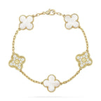 [sparkle Jewelry ]CLOVER WHITE PEARL MOP 5 MOTIF BRACELET COLLECTION