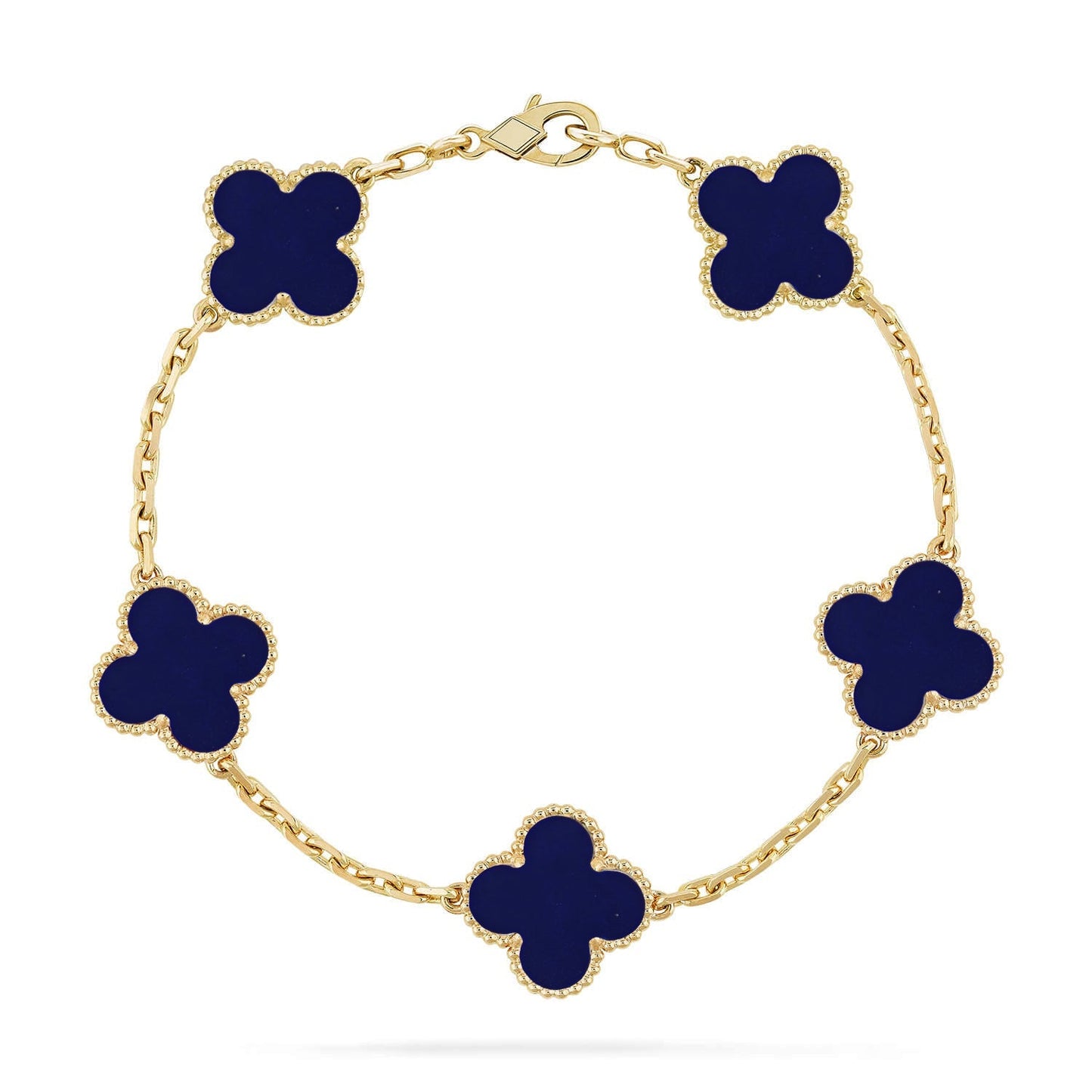 [Sparkle]LUCKY CLOVER 5-MOTIF-ARMBAND – LAPISLAZULI-KOLLEKTION
