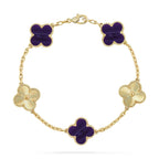 [sparkle Jewelry ]CLOVER 5 MOTIF PURPLE STRIPES BRACELET COLLECTION