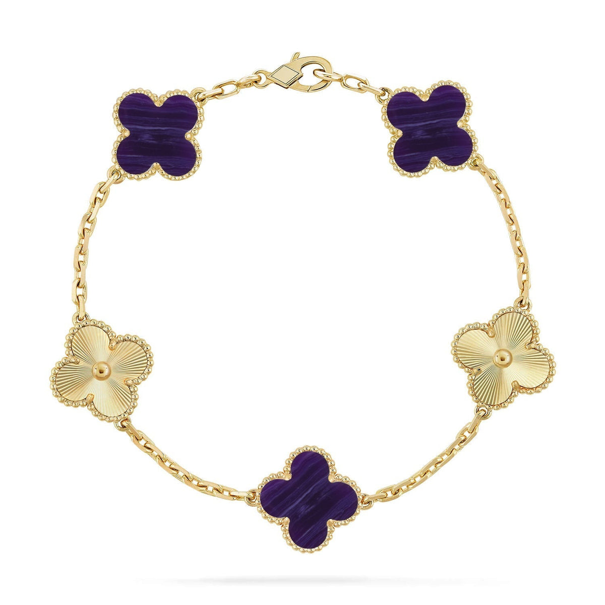 [sparkle Jewelry ]CLOVER 5 MOTIF PURPLE STRIPES BRACELET COLLECTION