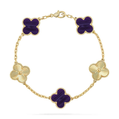 [sparkle Jewelry ]CLOVER 5 MOTIF PURPLE STRIPES BRACELET COLLECTION