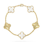 [sparkle Jewelry ]CLOVER WHITE PEARL MOP 5 MOTIF BRACELET COLLECTION