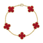 [sparkle Jewelry ] CLOVER 5 MOTIF RED CORNELIAN BRACELET COLLECTION