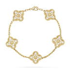 [sparkle Jewelry ] CLOVER 5 MOTIF FULL DIAMOND BRACELET COLLECTION