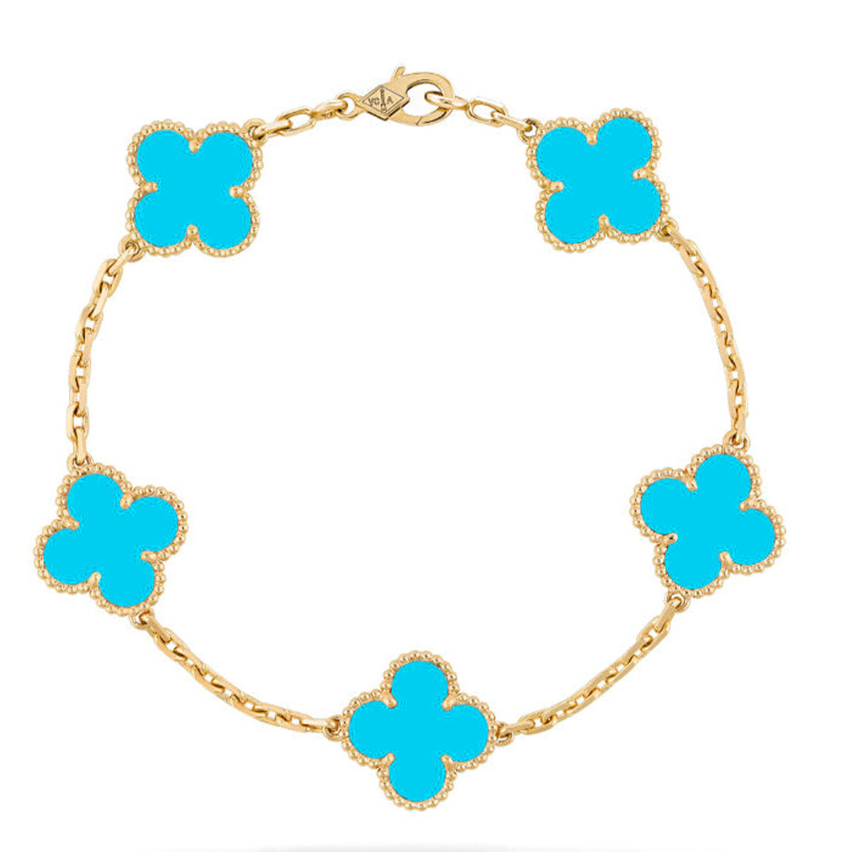 [sparkle Jewelry ] CLOVER 5 MOTIF TURQUOISE BRACELET COLLECTION