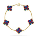 [sparkle Jewelry ]CLOVER 5 MOTIF COLOR GEMSTONES BRACELET COLLECTION