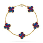 [sparkle Jewelry ]CLOVER 5 MOTIF COLOR GEMSTONES BRACELET COLLECTION