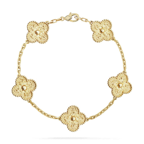 [Sparkle]GLÜCKKLEE-ARMBAND MIT 5 MOTIVEN – BRONZIERUNG
