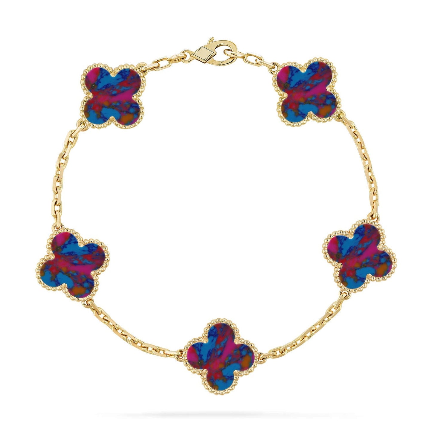 [Sparkle]GLÜCKKLEE-ARMBAND MIT 5 MOTIVEN - MULTI-EDELSTEIN-KOLLEKTION