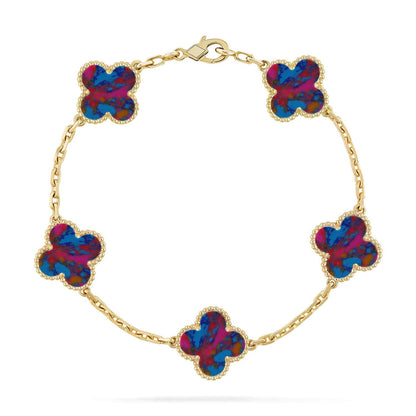 [Sparkle]GLÜCKKLEE-ARMBAND MIT 5 MOTIVEN - MULTI-EDELSTEIN-KOLLEKTION