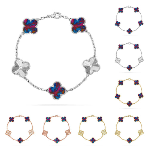 [Sparkle]GLÜCKKLEE-ARMBAND MIT 5 MOTIVEN - MULTI-EDELSTEIN-KOLLEKTION