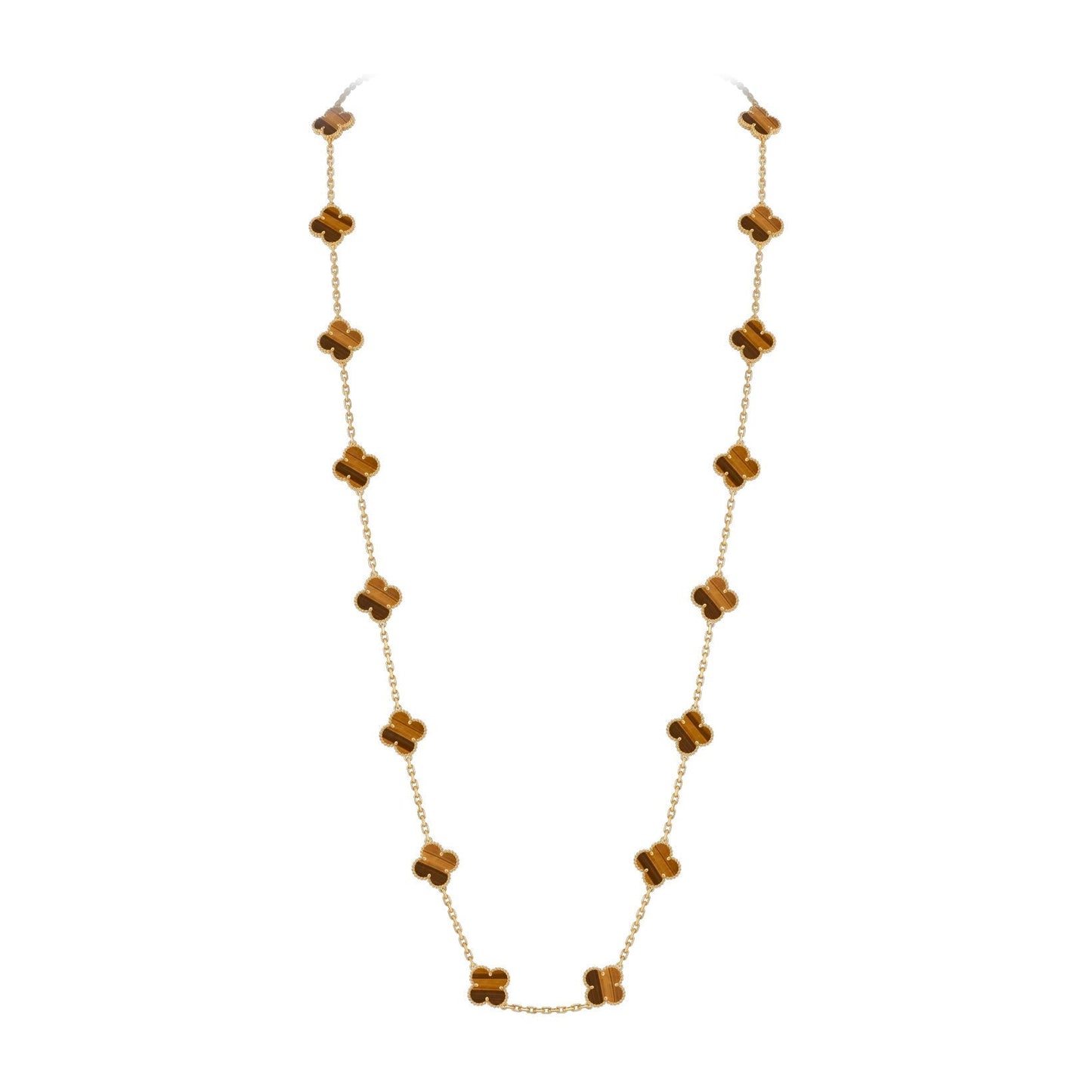 [Sparkle]CLASSIC 20-MOTIF LUCKY CLOVER LONG NECKLACE GOLD COLLECTION