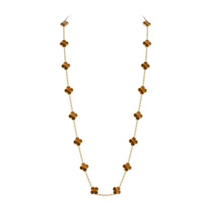 [Sparkle]CLASSIC 20-MOTIF LUCKY CLOVER LONG NECKLACE GOLD COLLECTION