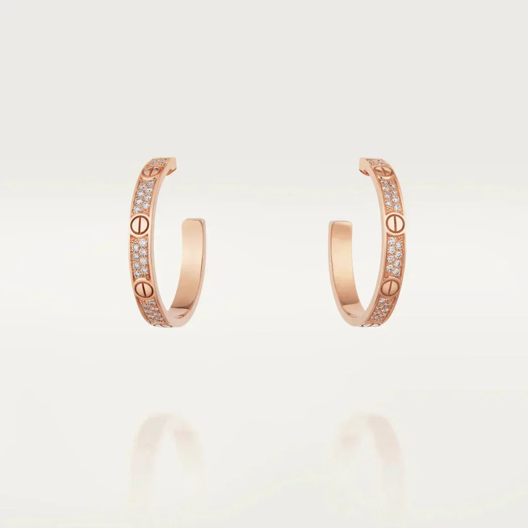 [sparkle Jewelery]LOVE EARRINGS 3.6MM DIAMOND PAVED