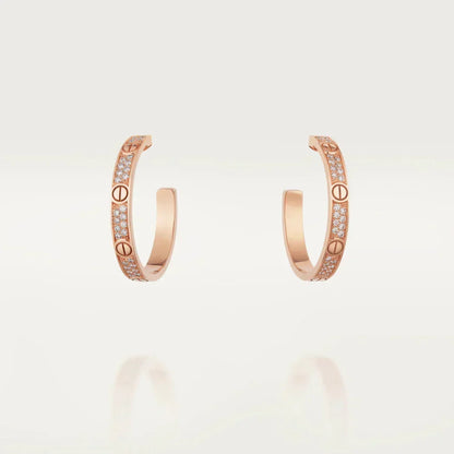 [sparkle Jewelery]LOVE EARRINGS 3.6MM DIAMOND PAVED