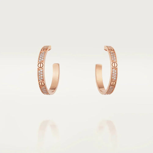[sparkle Jewelery]LOVE EARRINGS 3.6MM DIAMOND PAVED