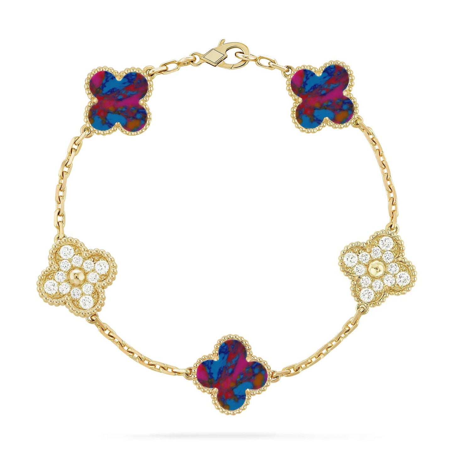 [Sparkle]GLÜCKKLEE-ARMBAND MIT 5 MOTIVEN - MULTI-EDELSTEIN-KOLLEKTION