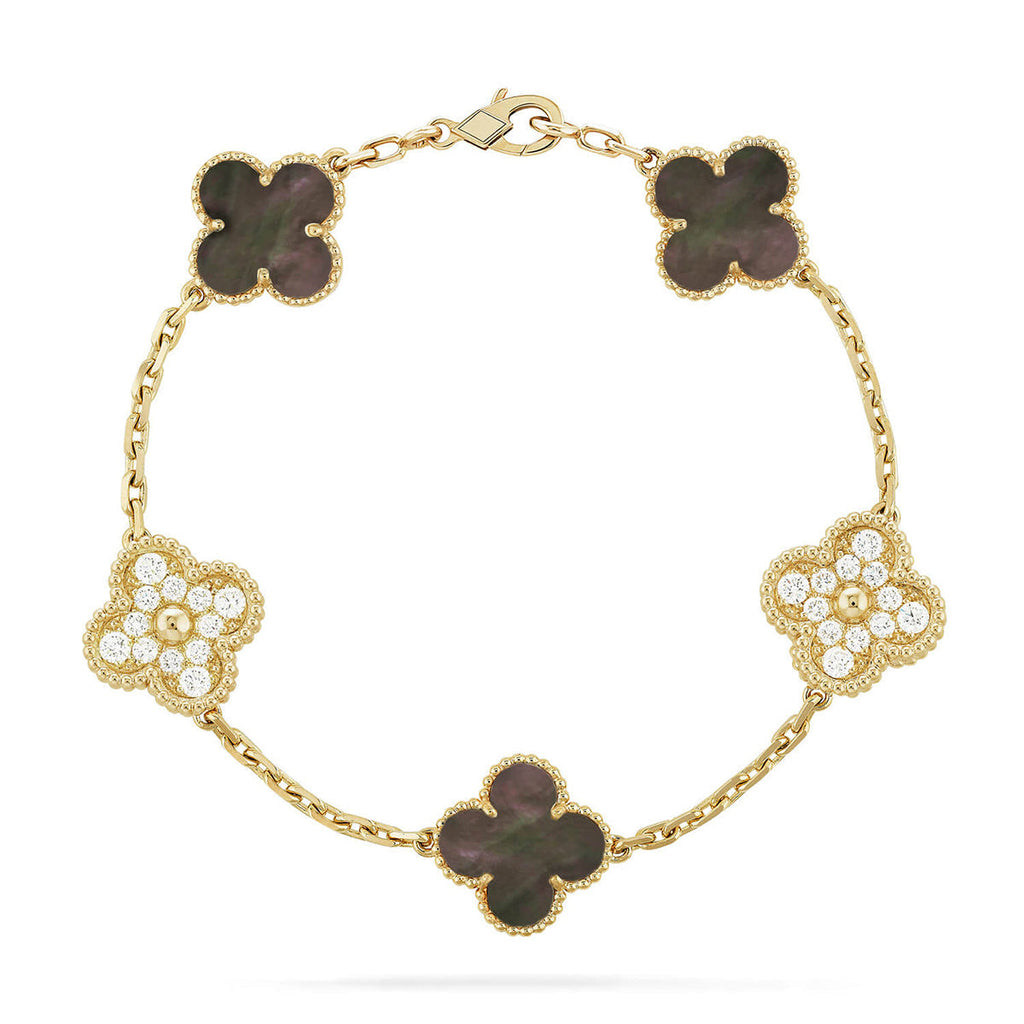 [sparkle Jewelry ] CLOVER 5 MOTIF GRAY MOP BRACELET COLLECTION