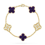 [sparkle Jewelry ]CLOVER 5 MOTIF PURPLE STRIPES BRACELET COLLECTION