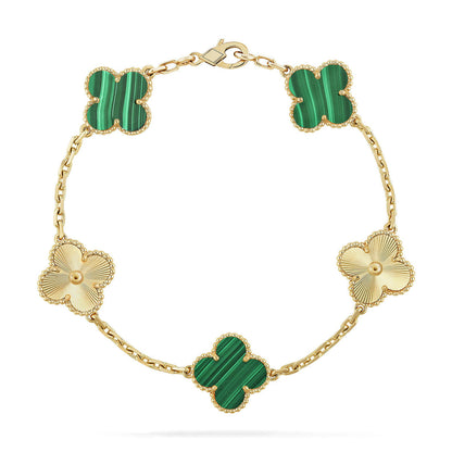 [sparkle Jewelry ] CLOVER 5 MOTIF MALACHITE BRACELET COLLECTION