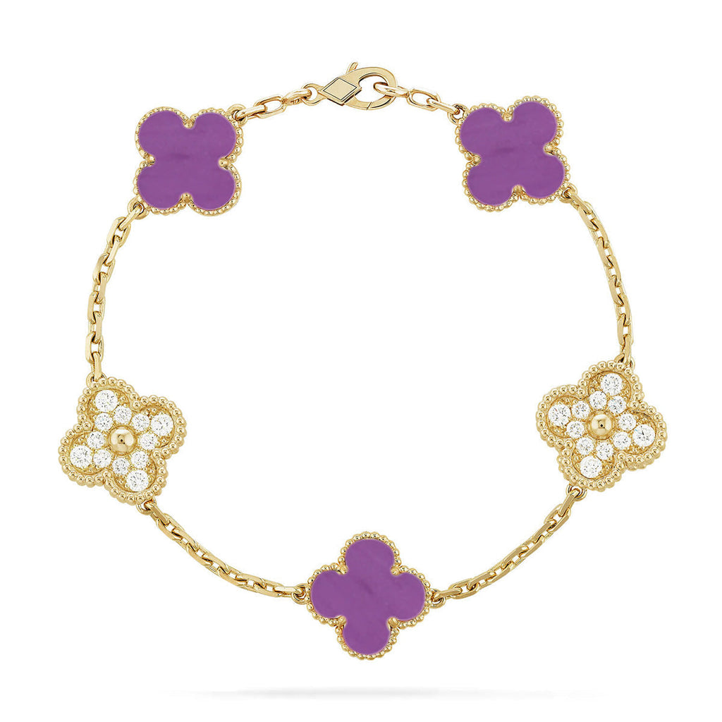[sparkle Jewelry ] CLOVER 5 MOTIF VIOLET BRACELET COLLECTION
