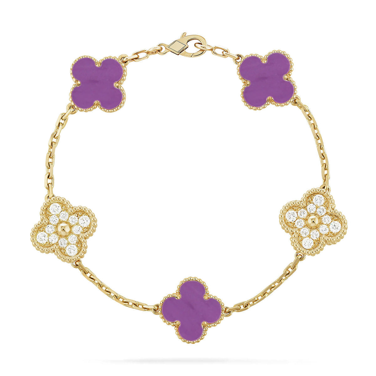 [sparkle Jewelry ] CLOVER 5 MOTIF VIOLET BRACELET COLLECTION