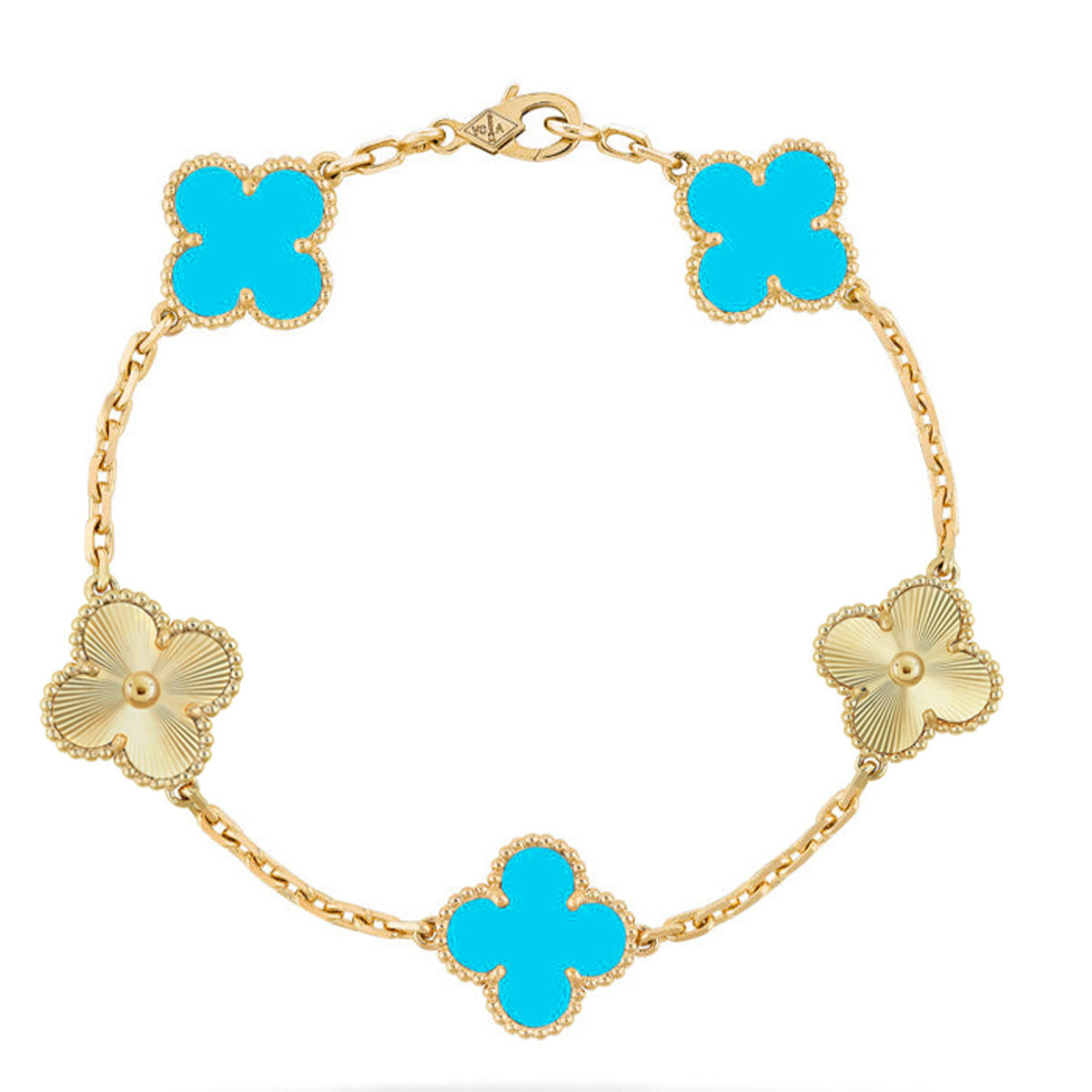 [sparkle Jewelry ] CLOVER 5 MOTIF TURQUOISE BRACELET COLLECTION