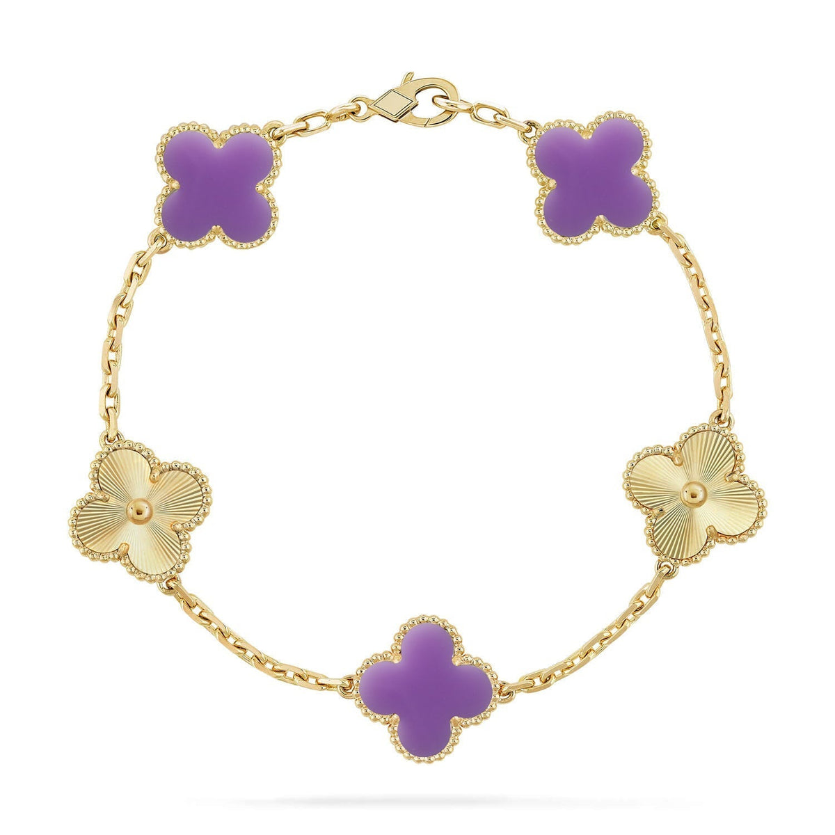 [sparkle Jewelry ]CLOVER 5 MOTIF LIGHT PURPLE BRACELET COLLECTION