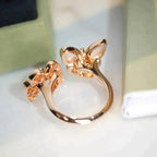 [sparkle Jewelry ]TWIN BUTTERFLY DIAMOND MOP RING