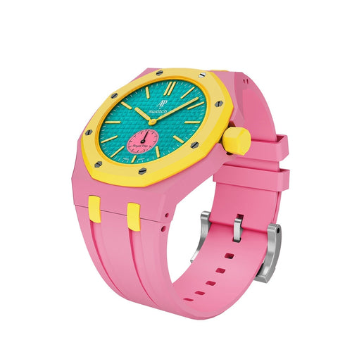 Oak Pop Exclusive Pink And Yellow Silicone Strap