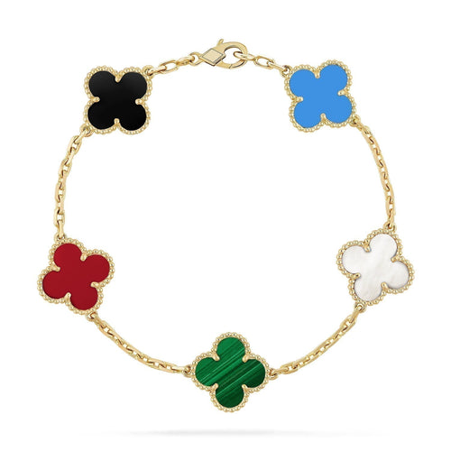 [sparkle Jewelry ]CLOVER 5 MOTIFS MULTICOLOR BRACELET