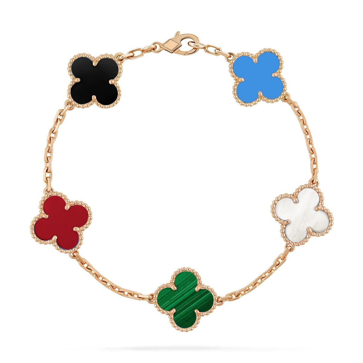 [sparkle Jewelry ]CLOVER 5 MOTIFS MULTICOLOR BRACELET