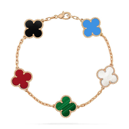 [sparkle Jewelry ]CLOVER 5 MOTIFS MULTICOLOR BRACELET