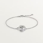 [sparkle Jewelery]LOVE DOUBLE RING FULL DIAMOND BRACELET