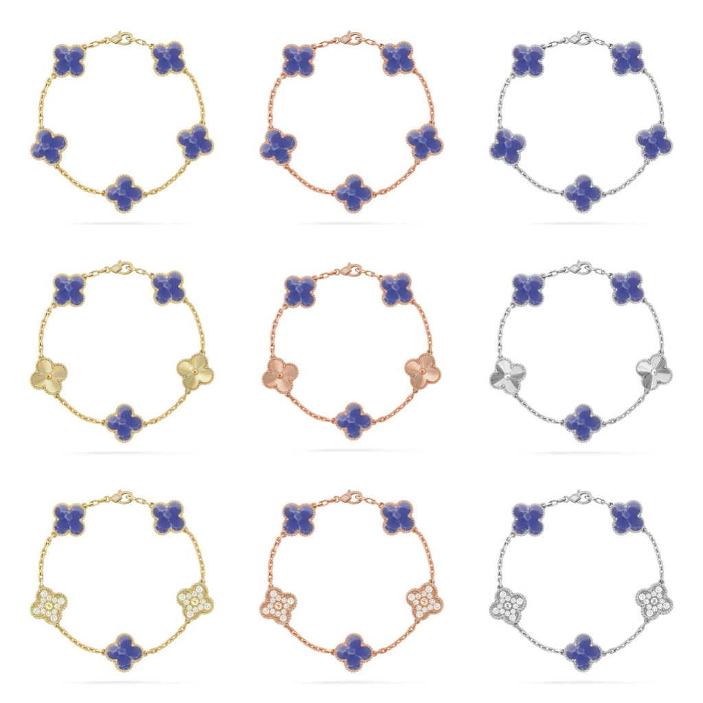 [sparkle Jewelry ]CLOVER 5 MOTIF BLUE VEINS BRACELET COLLECTION