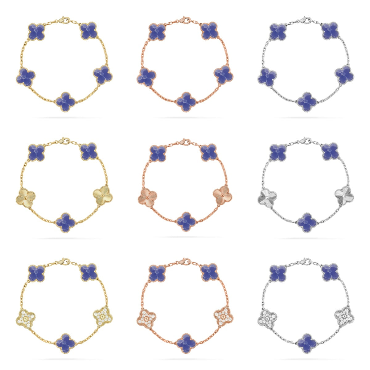 [sparkle Jewelry ]CLOVER 5 MOTIF BLUE VEINS BRACELET COLLECTION