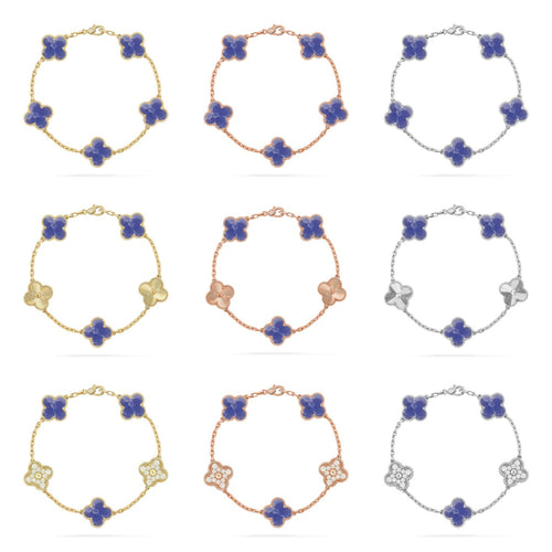 [sparkle Jewelry ]CLOVER 5 MOTIF BLUE VEINS BRACELET COLLECTION