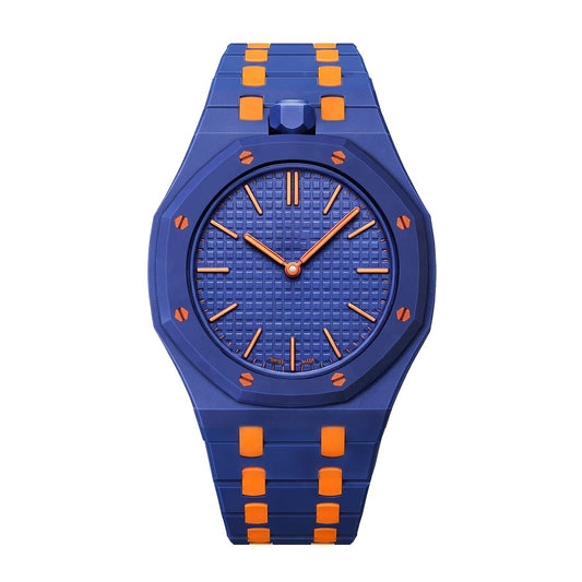 [Sparkle]OAK POP EXCLUSIVE DUNKELBLAUES UND ORANGES BIOCERAMIC-ARMBAND