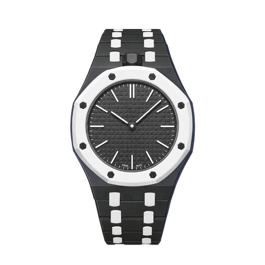 [Sparkle]OAK POP EXCLUSIVE SCHWARZ-WEISS BIOCERAMIC ARMBAND