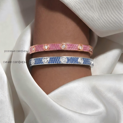 [sparkle  Jewelry]2026 PAVE GEMSTONE LOVE BRACELET 6.1MM 10 DIAMONDS