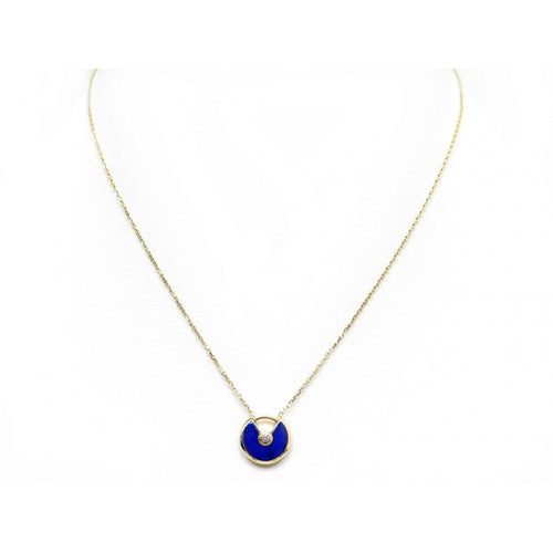 [sparkle Jewelry]AMULETTE ROSE GOLD AGATE NECKLACE
