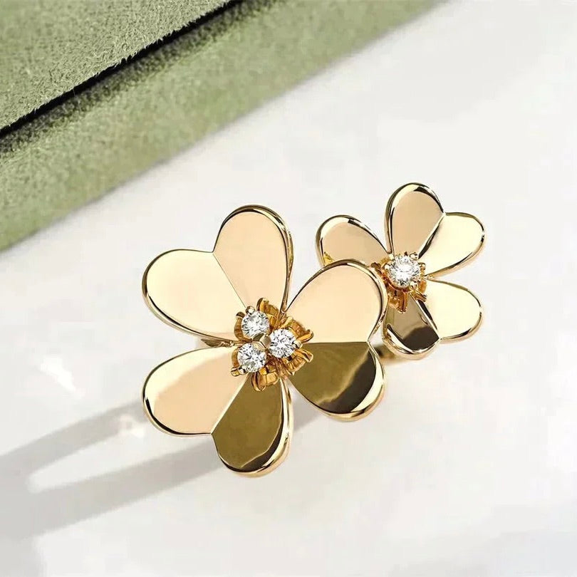 [sparkle Jewelry ]CLOVER COMOS GOLD DIAMOND RING