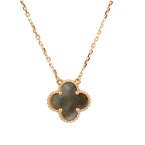 [sparkle Jewelry ]CLOVER 15MM  GRAY MOTHER OF PEARL NECKLACE